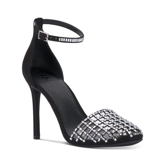 INC Womens Black Embroidered Jaspen Round Toe Stiletto Pumps Shoes 9 M - Picture 1 of 4